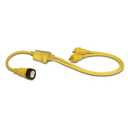 Marinco RY504-2-30 Reverse Y-Adapter 50A 125/250V Female to 30A 125V Males | Blackburn Marine Dock & Marine Shore Power